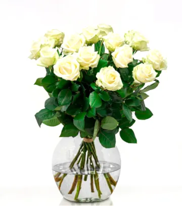 Boeket witte rozen