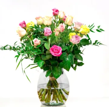 Gemengd boeket, pastel en roze